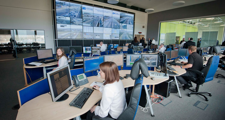24 hour monitoring at the Traffic Scotland Control Centre