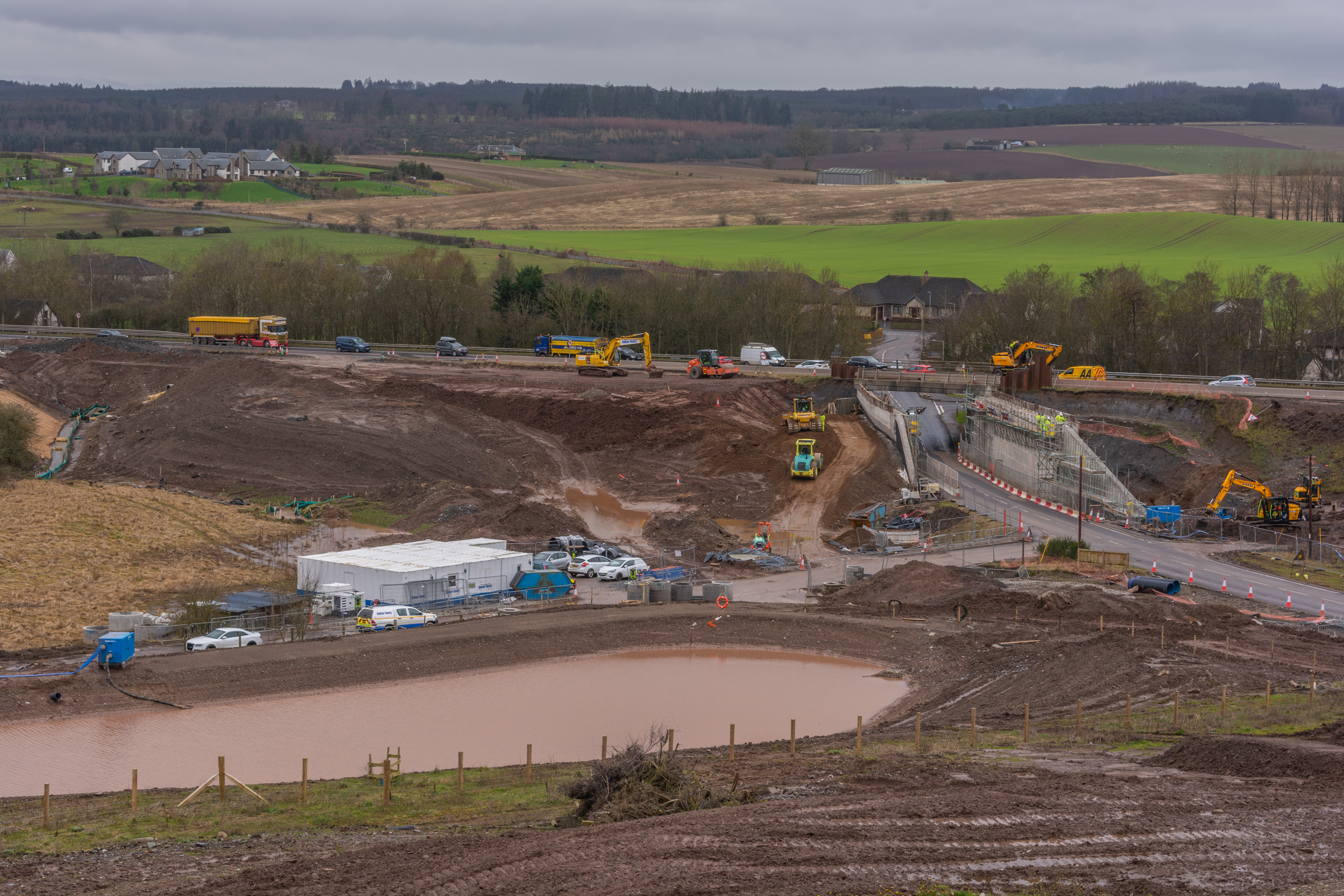 Earthwork operations being carried out at Hunters Lodge