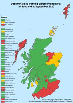 Decriminalised Parking Enforcement (DPE) in Scotland at September 2020