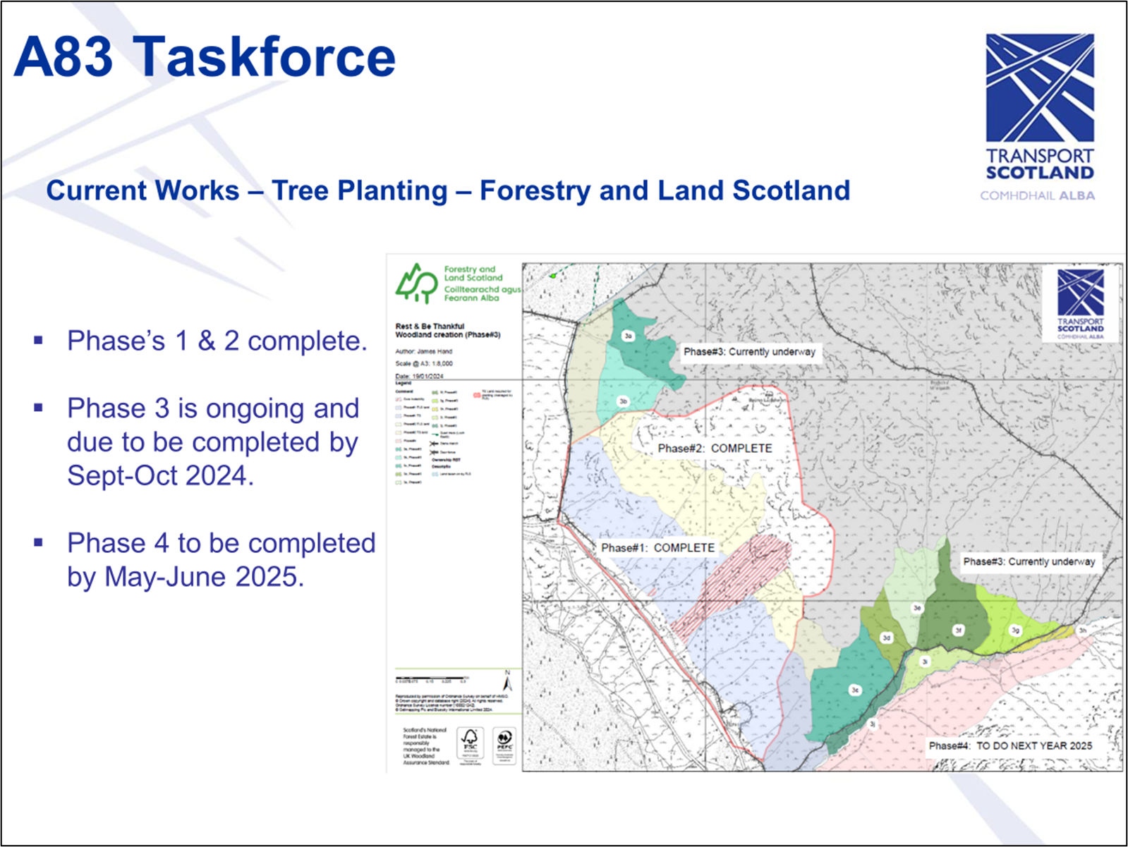 Slide 13 as described in text below. Map showing the locations of tree-planting phases.