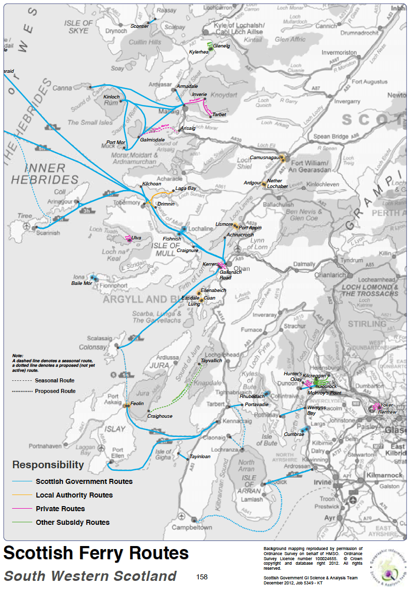 Figure 9.3: Scottish Ferry Routes South Western Scotland Figure 9.3: Scottish Ferry Routes South Western Scotland