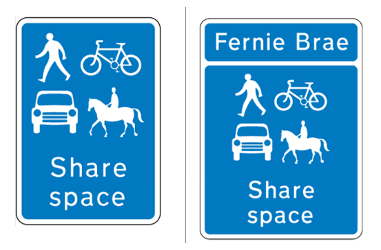 Figure 4 – Sample repeater (left) and gateway (right) signs